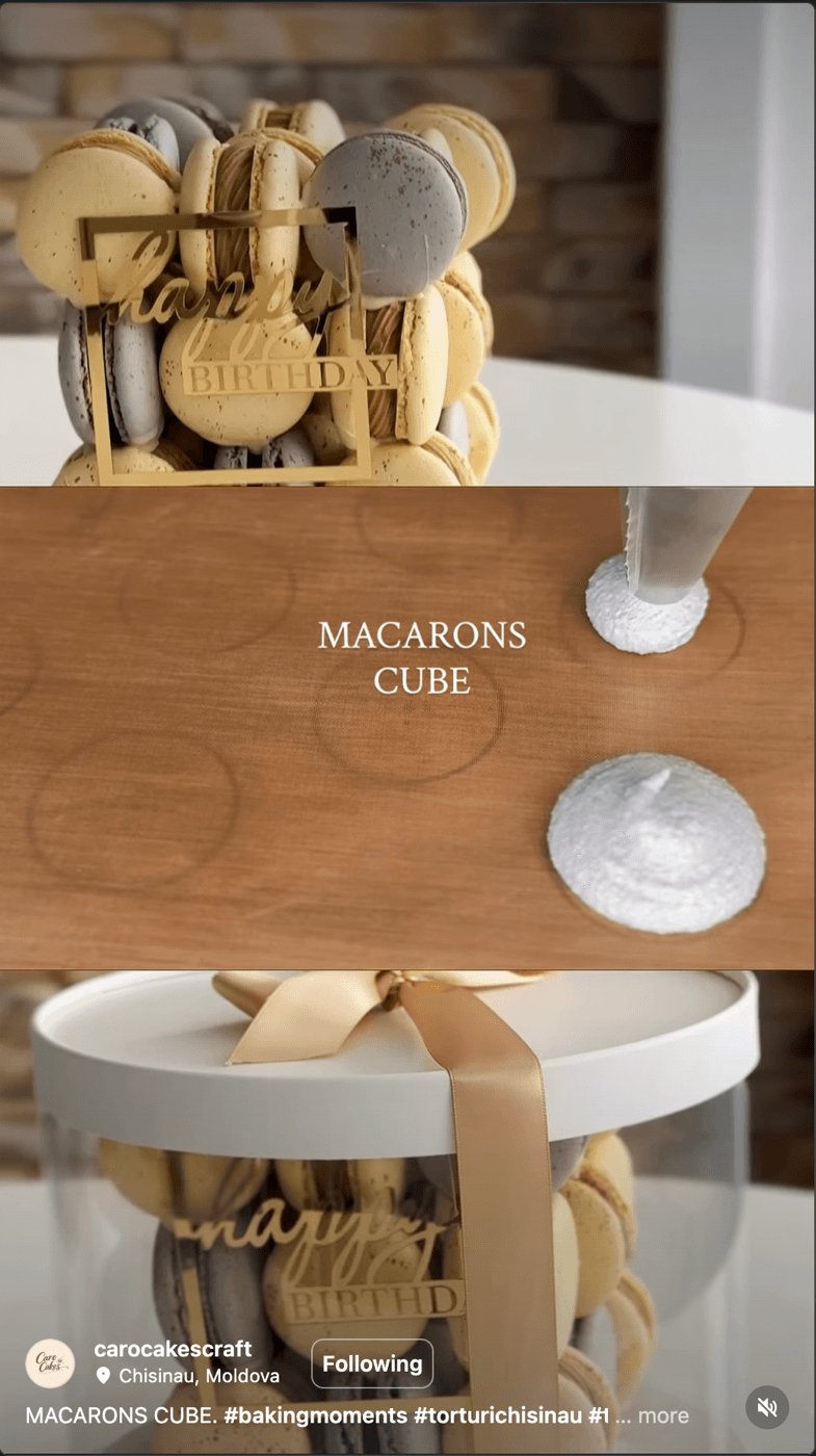 Macarons cube pentru cadou dulce și candy bar
